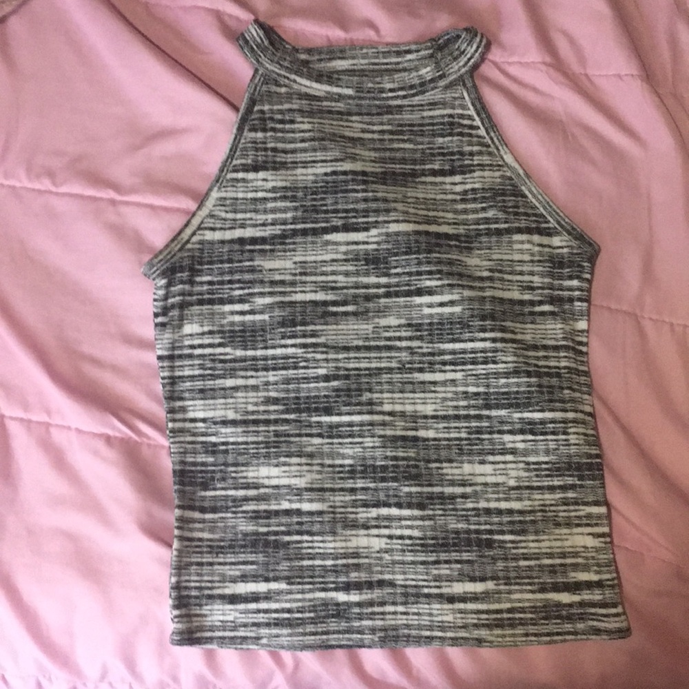 Black and white striped top